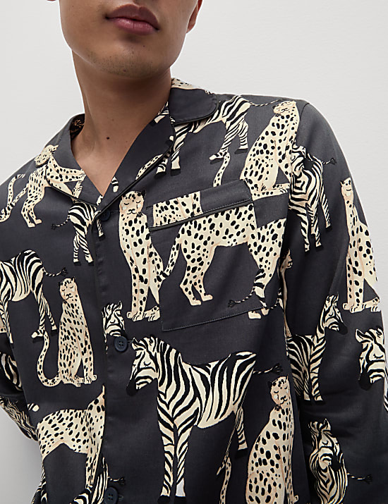 Men's Zebra & Cheetah Family Christmas Pyjama Set