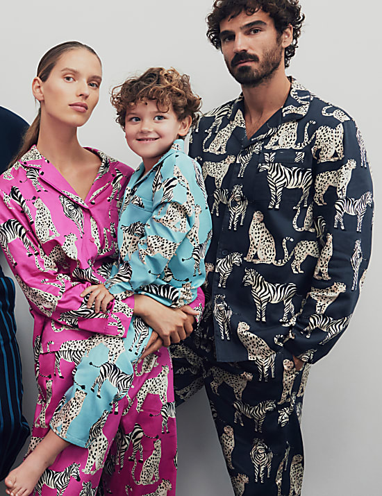 Men's Zebra & Cheetah Family Christmas Pyjama Set