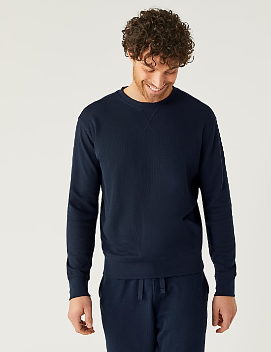 Cotton Supersoft Waffle Loungewear Sweatshirt