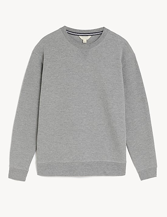 Cotton Supersoft Waffle Lounge Sweatshirt