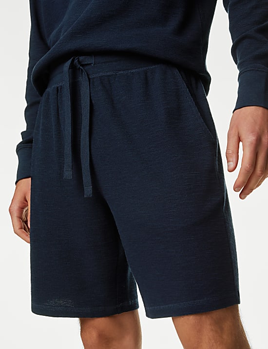 Pure Cotton Waffle Loungewear Shorts