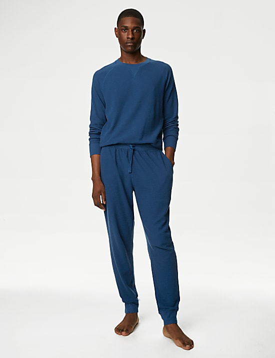 Pure Cotton Waffle Jogger Bottoms