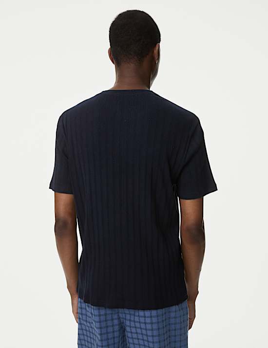 Pure Cotton Ribbed Loungewear Top