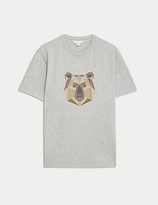 Pure Cotton Bear Graphic T-shirt