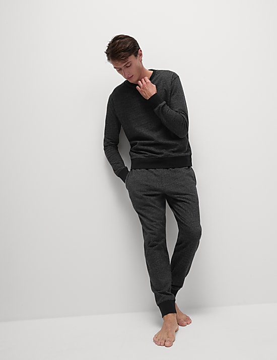 Pure Cotton Textured Loungewear Sweatshirt