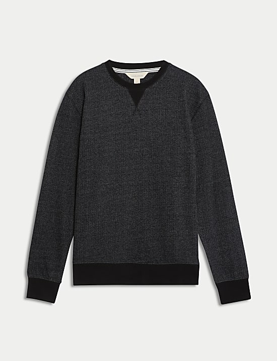 Pure Cotton Textured Loungewear Sweatshirt