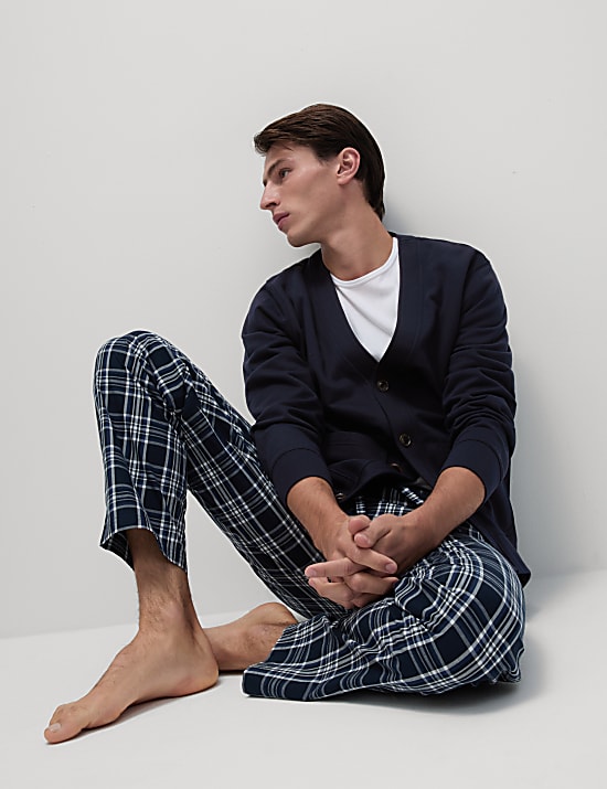 Cardigan en jersey bross&eacute; en coton