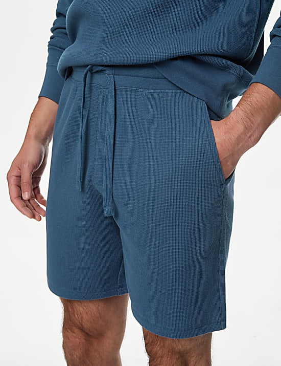 Pure Cotton Waffle Loungewear Shorts