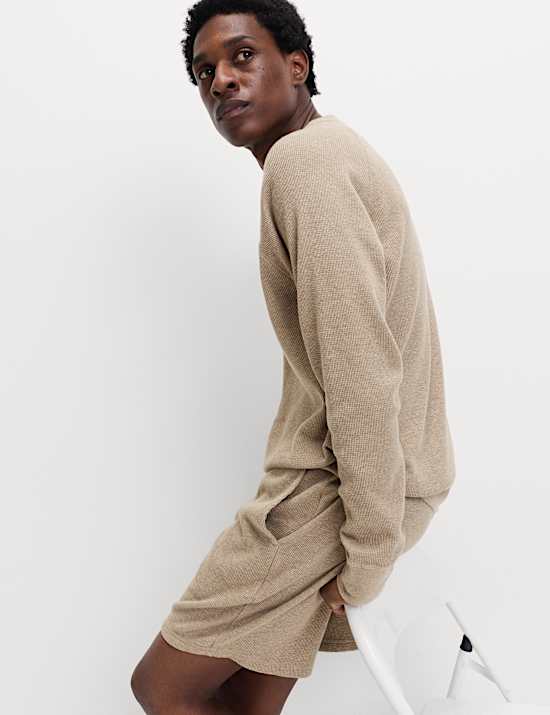 Pure Cotton Waffle Loungewear Shorts