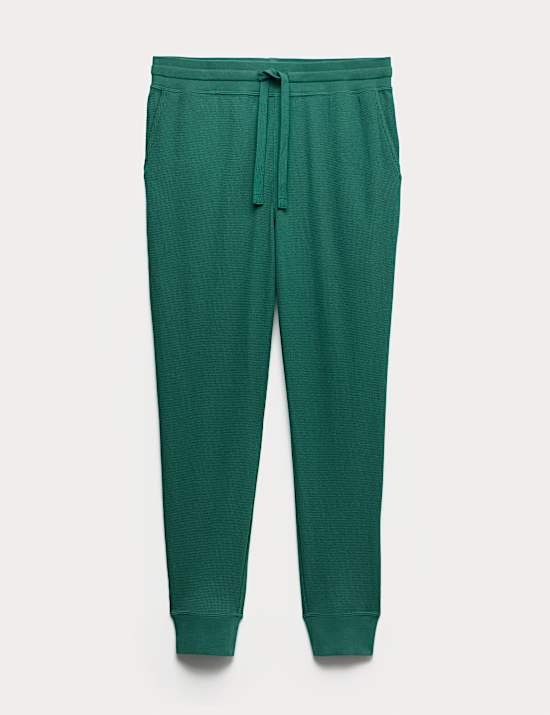 Domácí kalhoty z čisté bavlny s vaflovou texturou