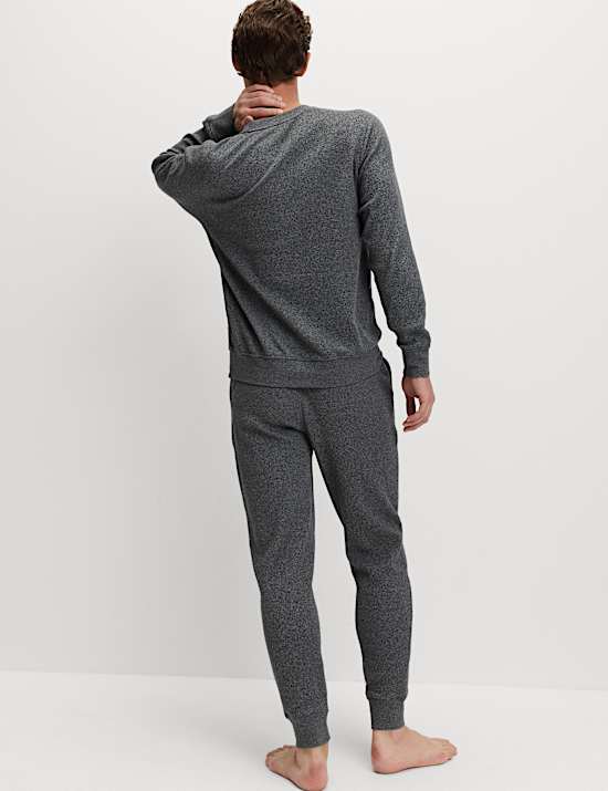 Loungewear-Hose aus reiner Baumwolle mit Waffelmuster