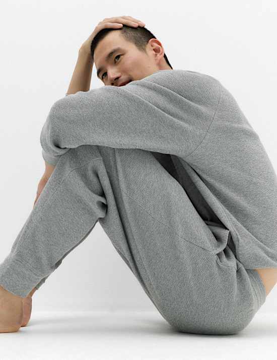 Puur katoenen, comfortabele broek met wafelpatroon