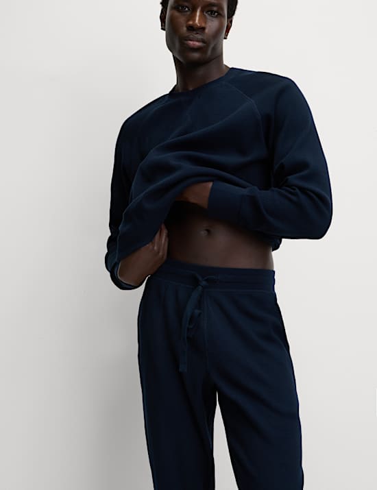 Pure Cotton Waffle Loungewear Sweatshirt
