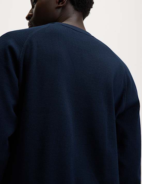 Pure Cotton Waffle Loungewear Sweatshirt