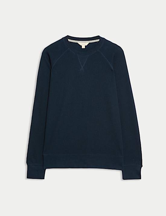 Pure Cotton Waffle Loungewear Sweatshirt