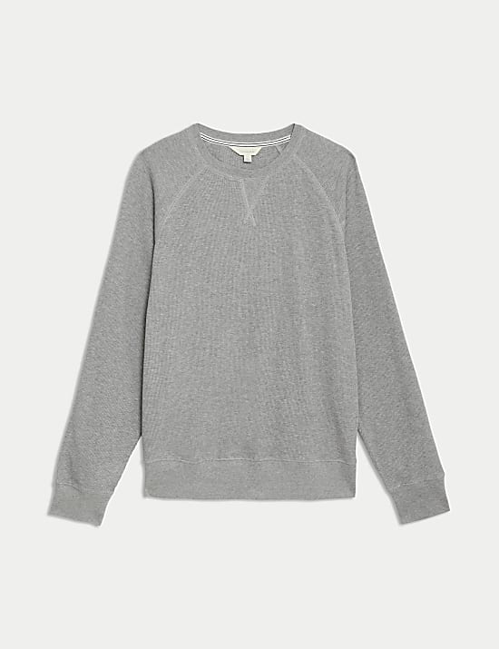 Pure Cotton Waffle Loungewear Sweatshirt