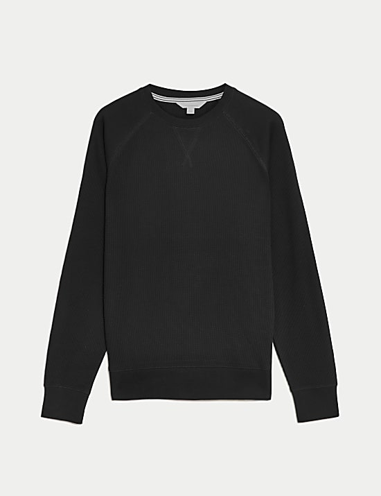 Pure Cotton Waffle Loungewear Sweatshirt
