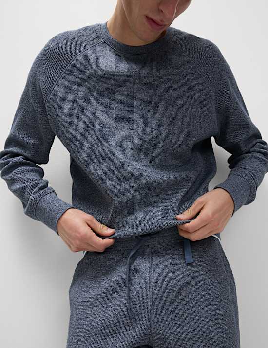 Sweat-shirt confortable à motif gaufré 100&nbsp;% coton