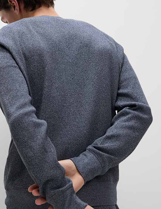 Pure Cotton Waffle Loungewear Sweatshirt