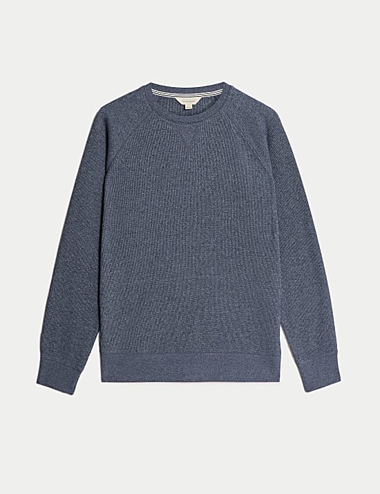 Pure Cotton Waffle Loungewear Sweatshirt