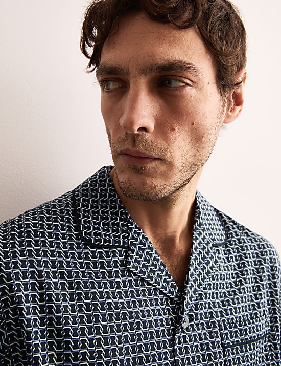 Τοπ πιτζάμας με γεωμετρικό print από 100% βαμβάκι