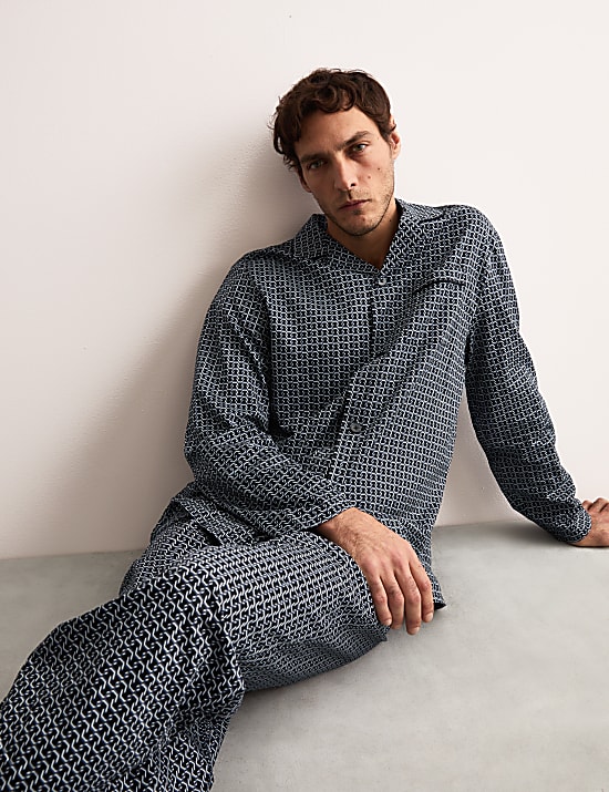 Παντελόνι πιτζάμας με γεωμετρικό print και 100% περιεκτικότητα σε βαμβάκι Supima®