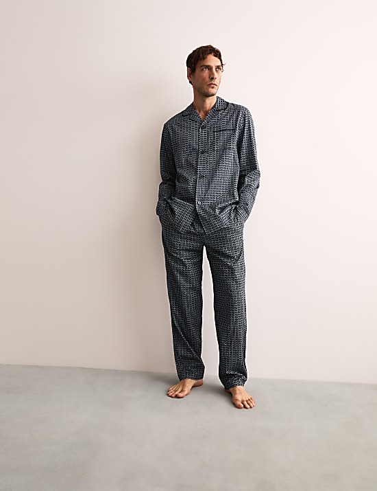 Παντελόνι πιτζάμας με γεωμετρικό print και 100% περιεκτικότητα σε βαμβάκι Supima®