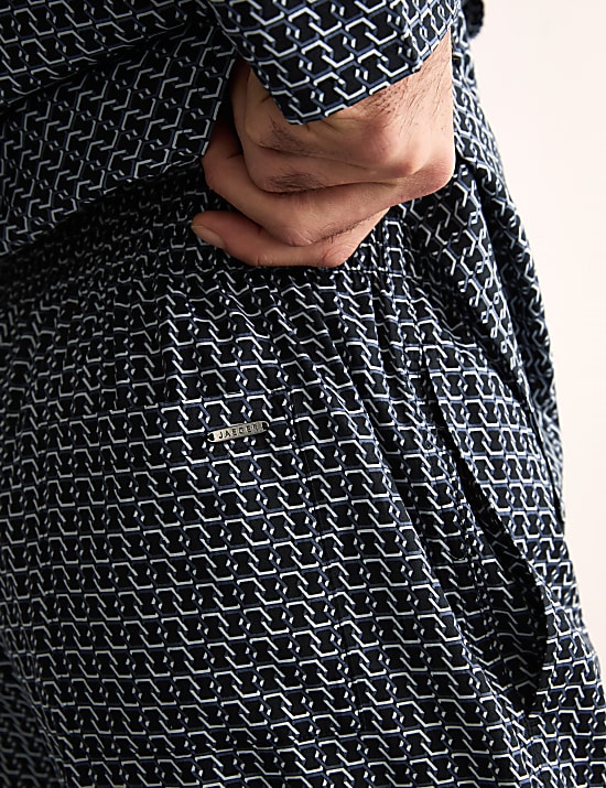 Παντελόνι πιτζάμας με γεωμετρικό print και 100% περιεκτικότητα σε βαμβάκι Supima®