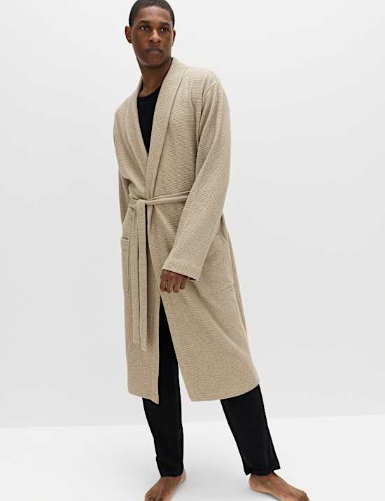 Pure Cotton Waffle Lightweight Dressing Gown