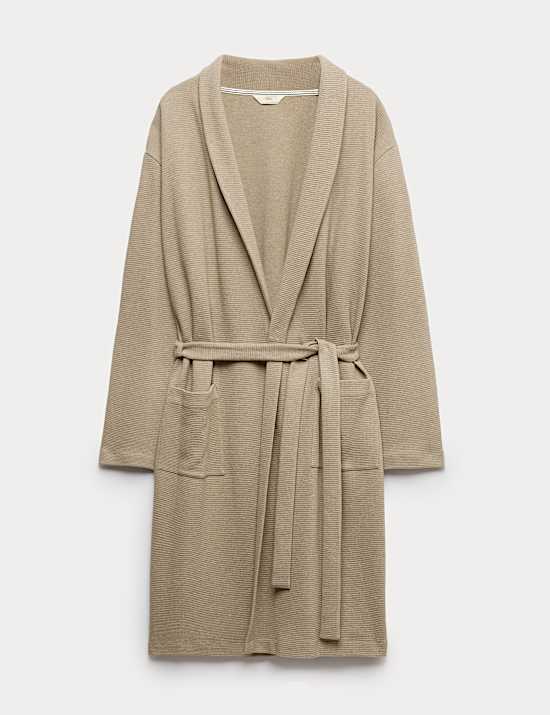 Pure Cotton Waffle Lightweight Dressing Gown