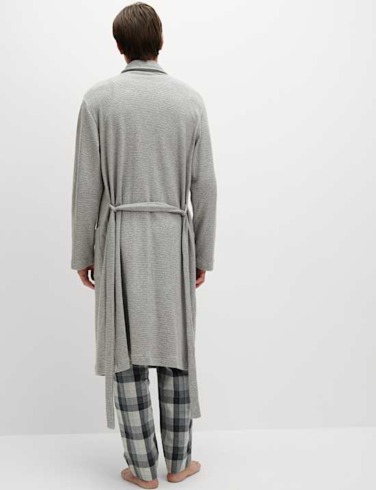 Pure Cotton Waffle Lightweight Dressing Gown