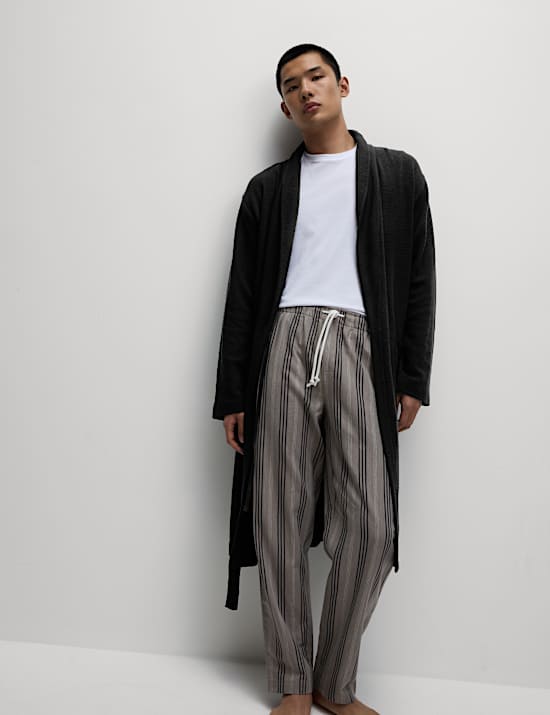 Pure Cotton Waffle Lightweight Dressing Gown