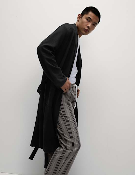 Pure Cotton Waffle Lightweight Dressing Gown