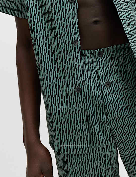 Schlafanzugset aus reiner Baumwolle mit geometrischem Muster