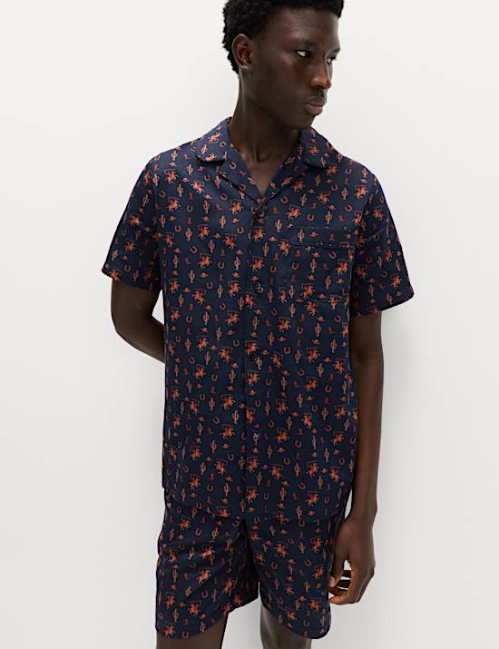 Pijama 100 % algod&oacute;n con estampado de cowboy
