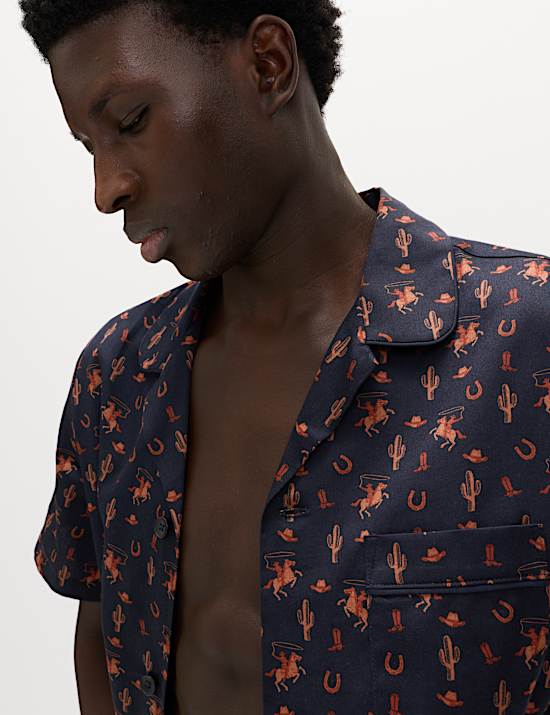 Pijama 100 % algod&oacute;n con estampado de cowboy