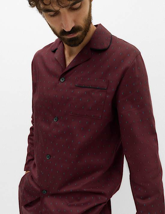 Ensemble pyjama 100 % coton &agrave; imprim&eacute; foulard fleuri