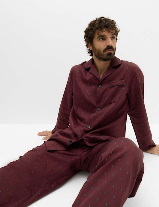 Ensemble pyjama 100 % coton &agrave; imprim&eacute; foulard fleuri