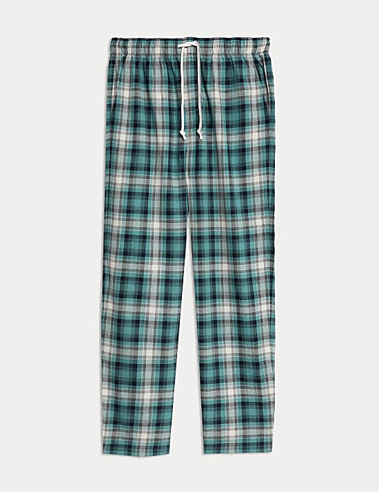 Pure Cotton Checked Loungewear Bottoms
