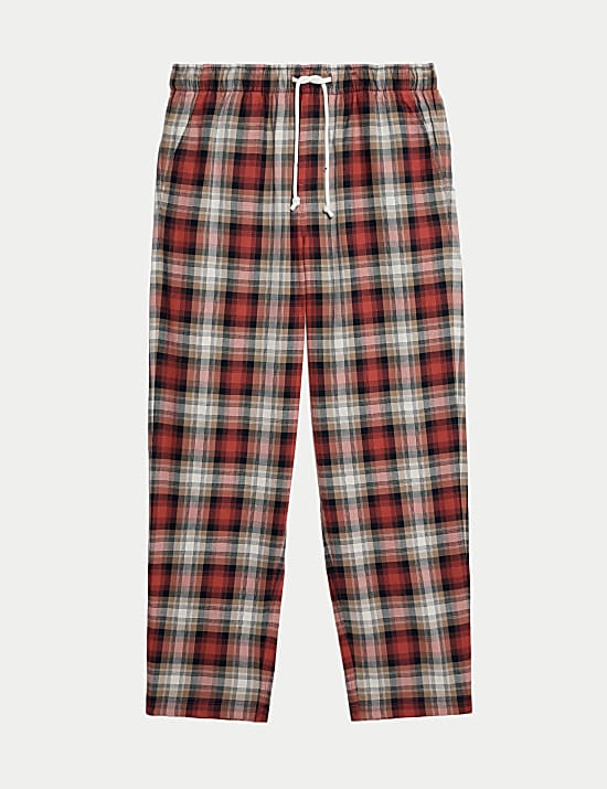 Pure Cotton Checked Loungewear Bottoms