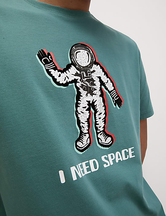 Pure Cotton Spaceman Graphic Pyjama Top