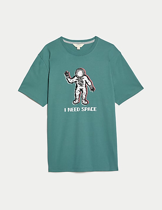 Pure Cotton Spaceman Graphic Pyjama Top