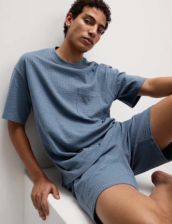 Cotton Rich Textured Loungewear Top