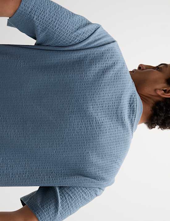 Cotton Rich Textured Loungewear Top