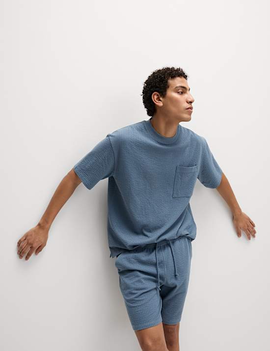 Cotton Rich Textured Loungewear Top