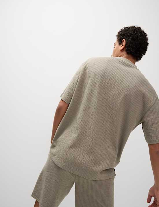 Cotton Rich Textured Loungewear Top