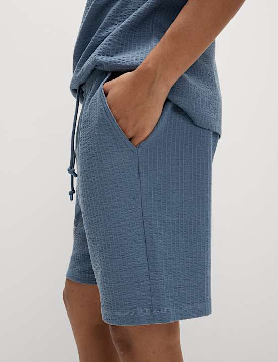 Cotton Rich Striped Lounge Shorts