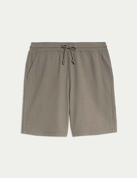 Cotton Rich Striped Lounge Shorts