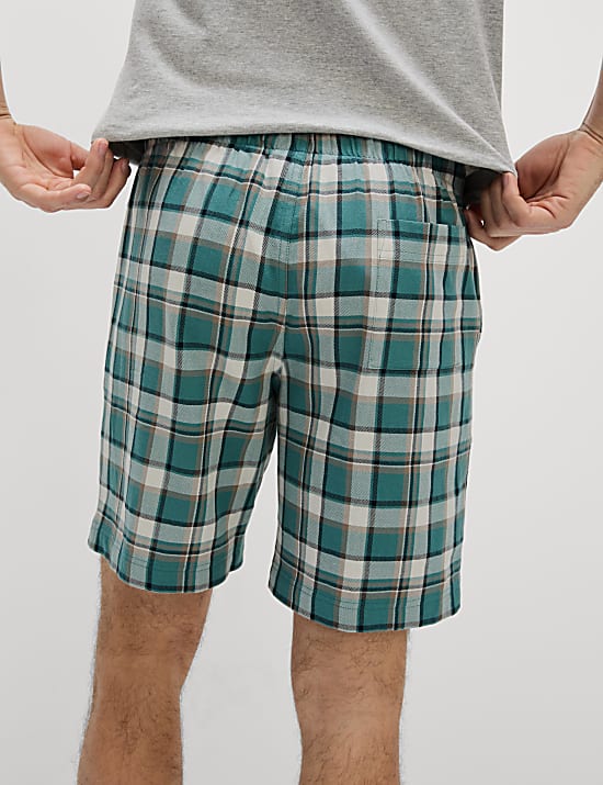 Pure Cotton Checked Loungewear Shorts