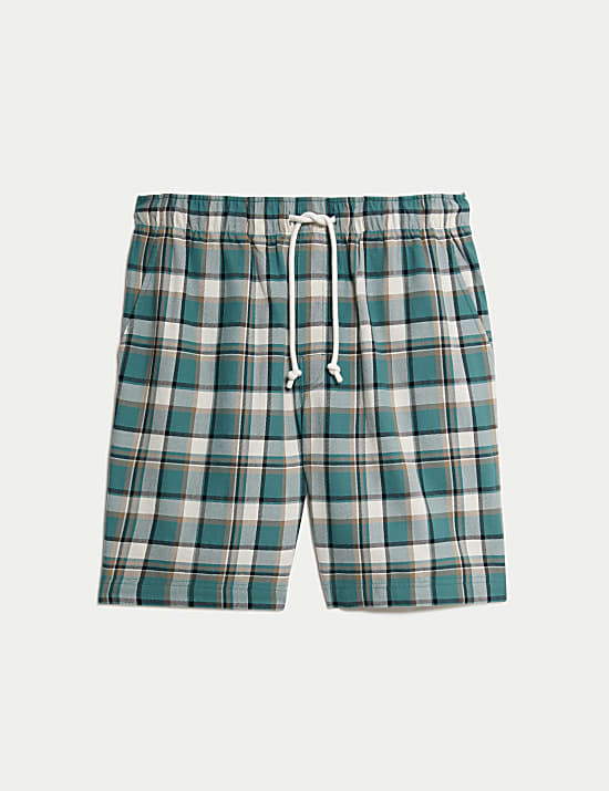 Pure Cotton Checked Loungewear Shorts